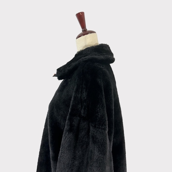 NWT - Lucky Brand XL Bomber Jacket Faux Fur Black - Picture 10 of 16